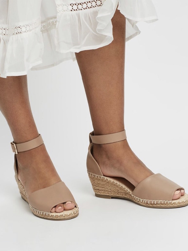 nude low wedges