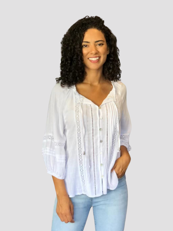 Peasant Top - a beautifully detailed top for year round wear