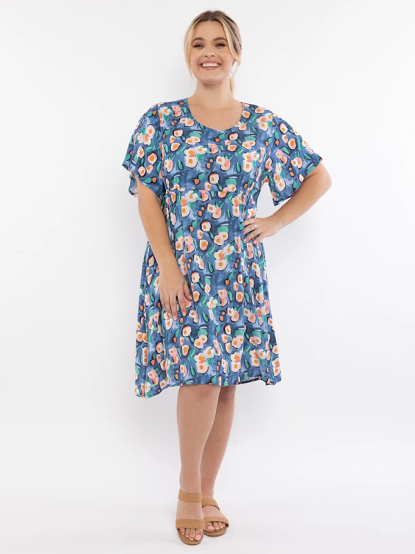 Spring Floral Dress - pretty and feminine easy fit floral print dress