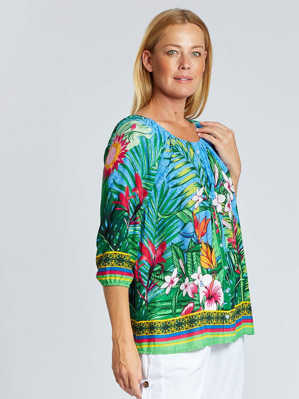Palm Cove top - resort and summer with this fresh tropical print