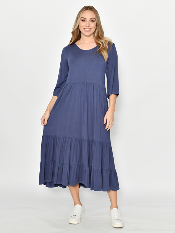 Sally Dress - stretch cotton dress in the very popular tiered design